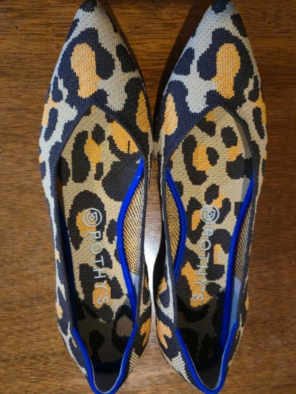 Rothy's Leopard Print Knit Flats in Black, Tan & Gold - Picture 5 of 6